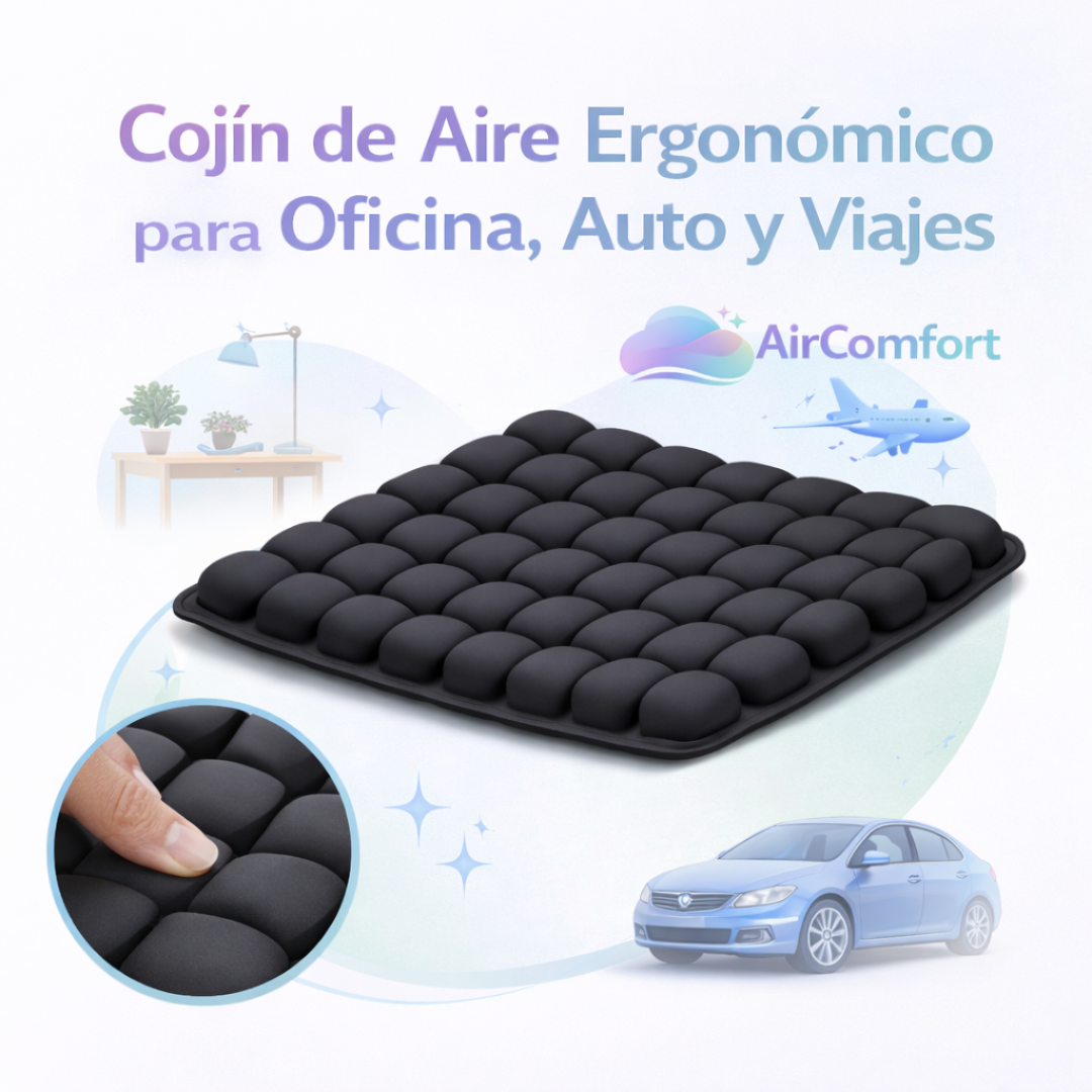 AirComfort™ – Cojín de Aire Ergonómico para Oficina, Auto y Viajes